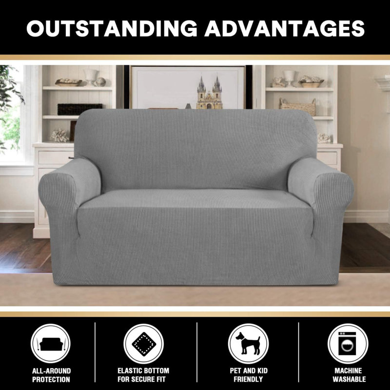 Housse de canapé, H 2 po x l 11 po x P 14 po, Mélange de polyester gris