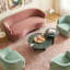 Ensemble de tables basses gigognes en marbre naturel vert (2 pièces)-588149004