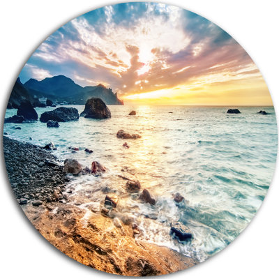 " Summer Sea With Mountains And Waves "