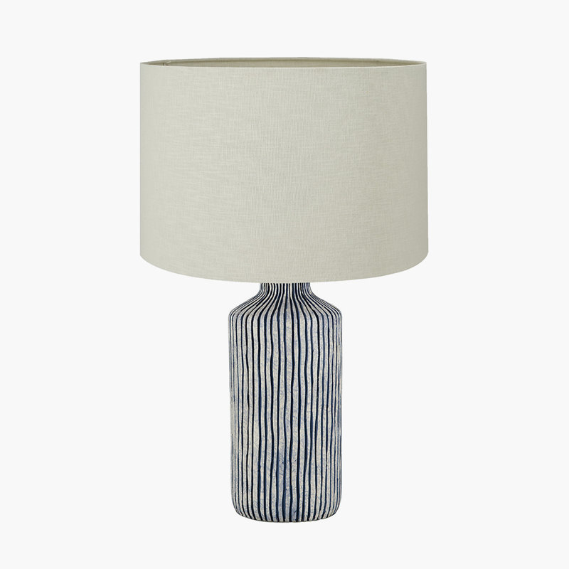 Ceramic Table Lamp, 25.98" H x 15.75" W x 15.75" D, Cream, Linen