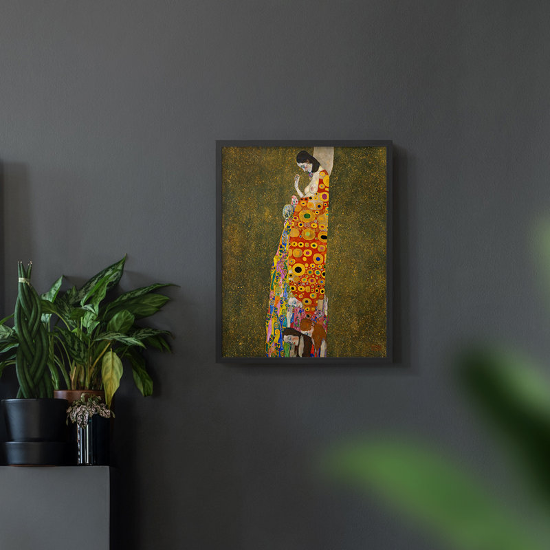 Gustav Klimt IV - Impression encadrée, H 14 po x l 11 po, Noir