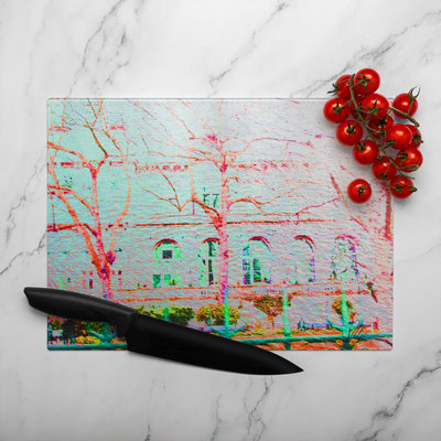 Tree In London  Glass Chopping Board