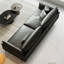 Causeuse-coussin standard en cuir véritable noir-1039693334