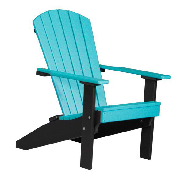 Chaise adirondack en plastique lakeside Kattamuri, Bleu Aruba / noir
