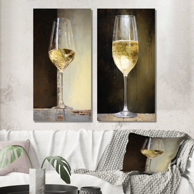 Sauvignon série de 2 impressions murales sur vin