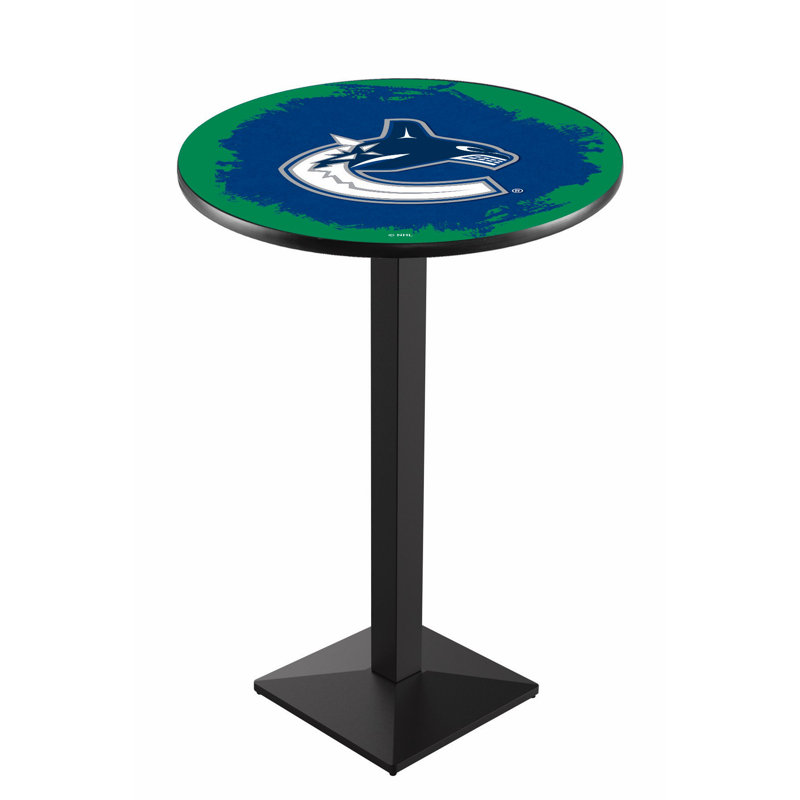 Table de salle à manger 30 po NHL, Noir froissé, Vancouver Canucks