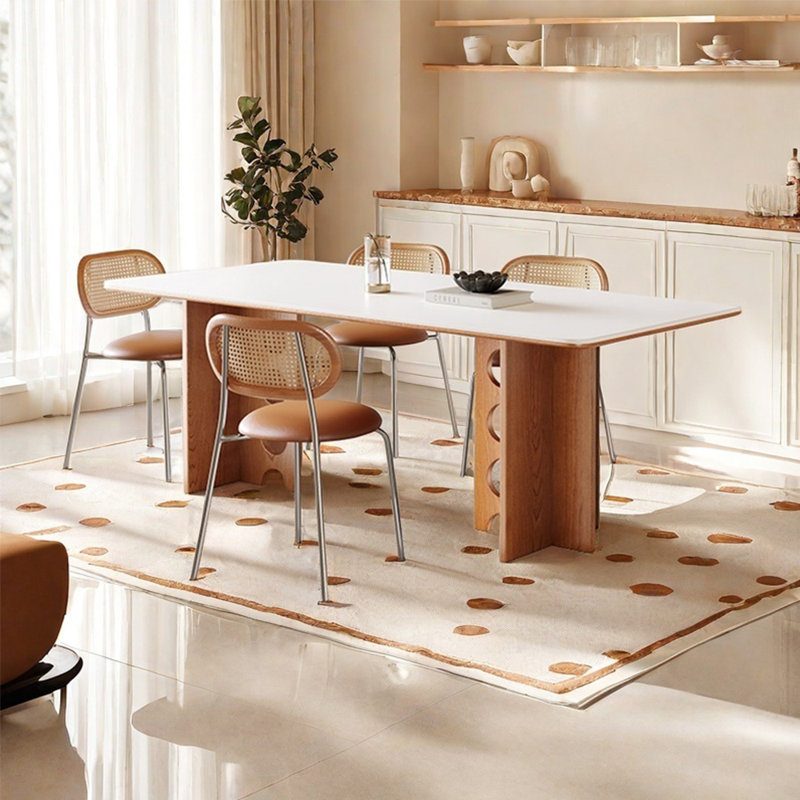 Ensemble de table de salle à manger rectangulaire de style français, H 29,5 po x L 70,8 po x l 35,4 po