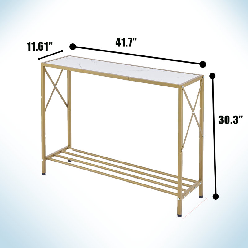 Industrial Entrance Table, White, Gold