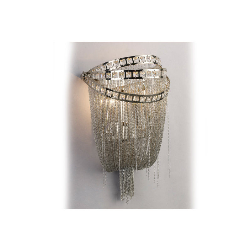 Jorge Flush Mounted Sconce, Polish Nickel