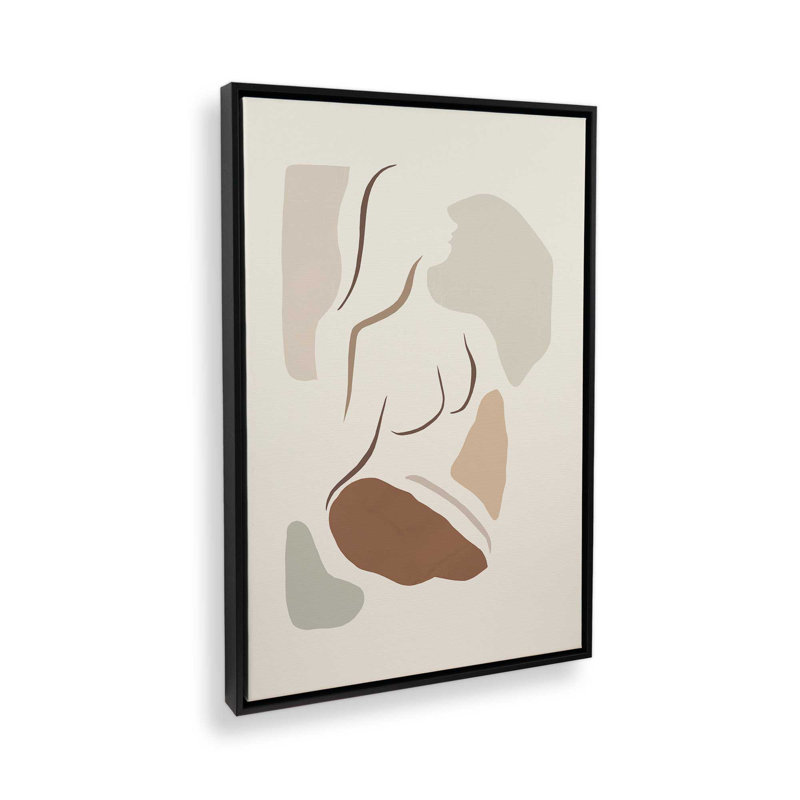 Soulful Contours, H 12,75 po x l 8,75 po, Cadre flottant noir satiné
