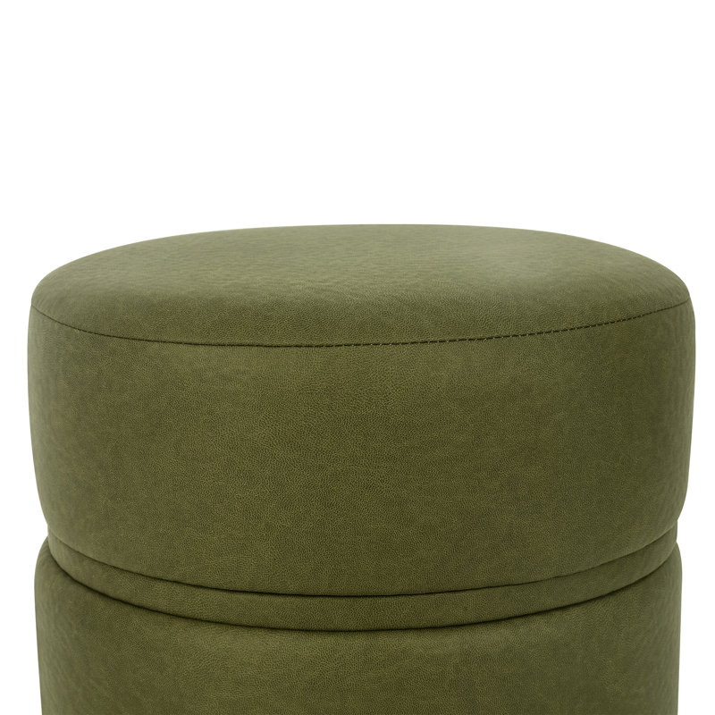 Lacquey Upholstered Ottoman, Green