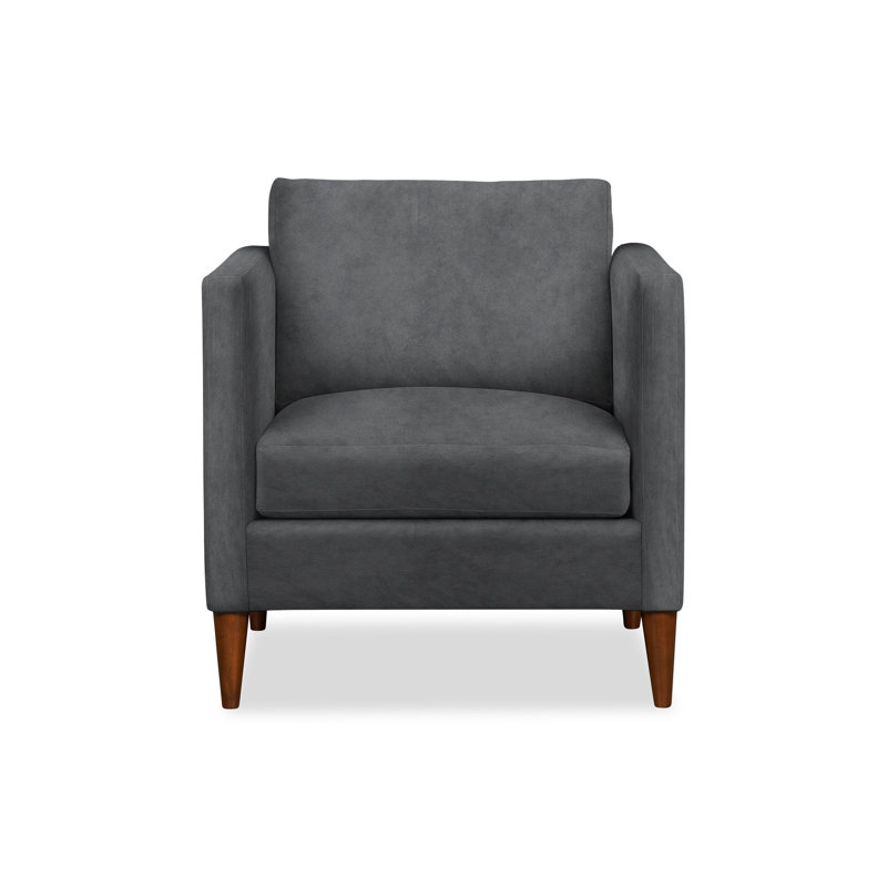Clifford Upholstered Custom Armchair, Bella Cornflower Performance Velvet