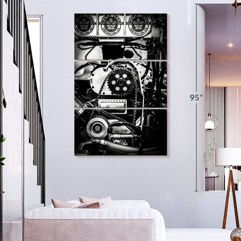 Mehar Drag Racing Car Engine, 74" H x 48" W