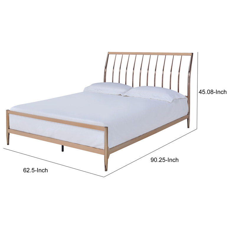 Breccia Sleight Queen Bed in Copper