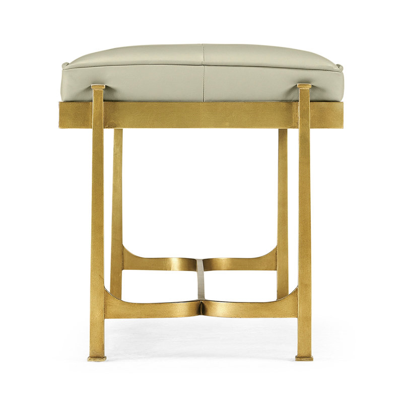 Luxe Leather Bench, Gold