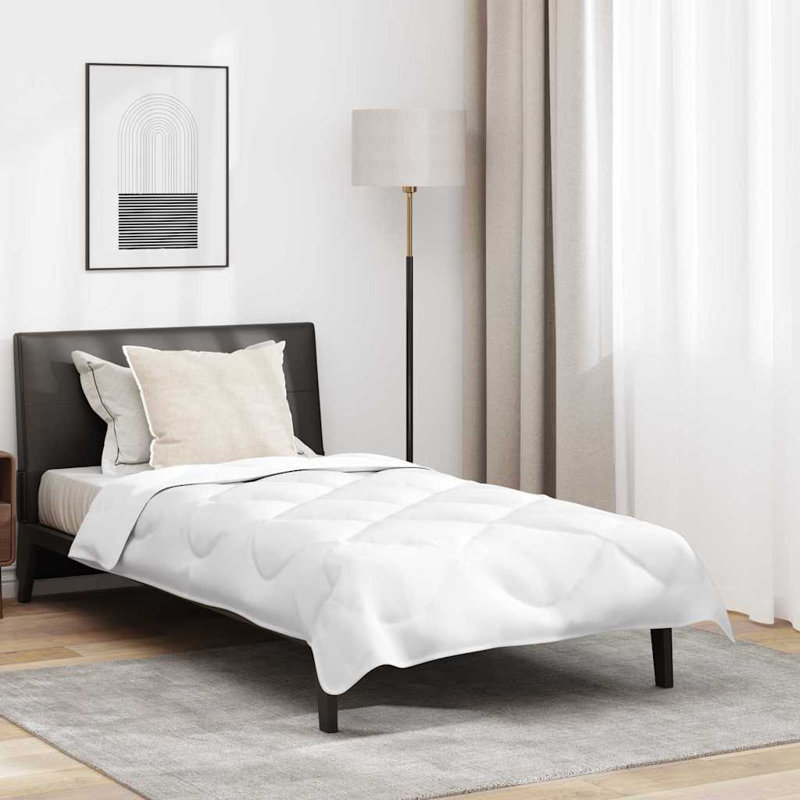 Winter Duvet Set With Pillow 2 Pcs White Microfiber, 220 x 140 cm