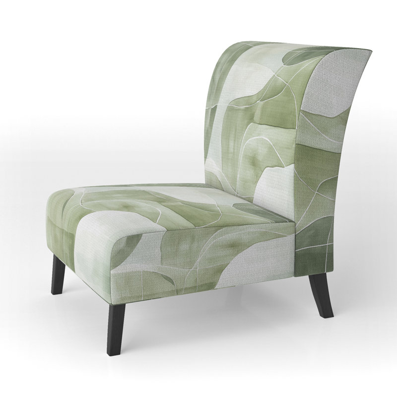 Fauteuil de chambre abstrait et moderne rembourré - Fauteuil de chambre Sage Lines II, Slipper Armless