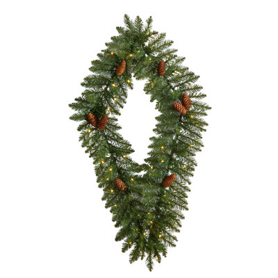 Faux Lighted 20'' Wreath
