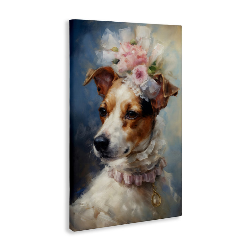 Toile de style victorien Jack Russel, design par Wumples, H 24 po x l 16 po