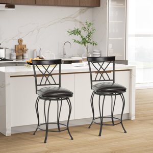 Rantoul 360 Degree Swivel Padded Leather Seat for Bistro Dining Kitchen Pub