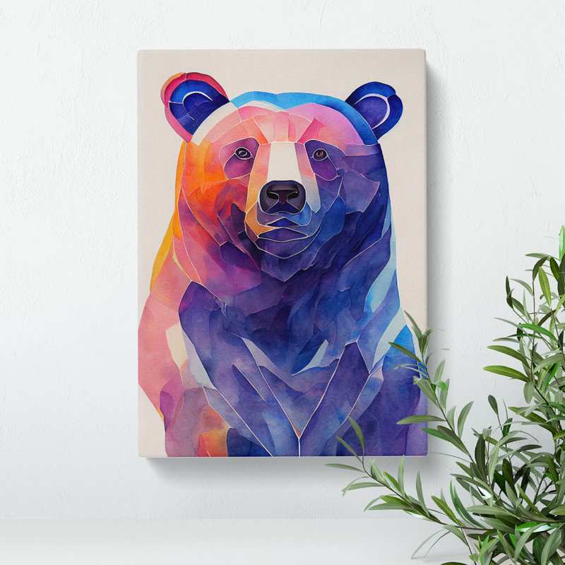 Bear Painting No.1 Abstract - Wrapped Canvas, 50cm H x 35cm W x 3cm D