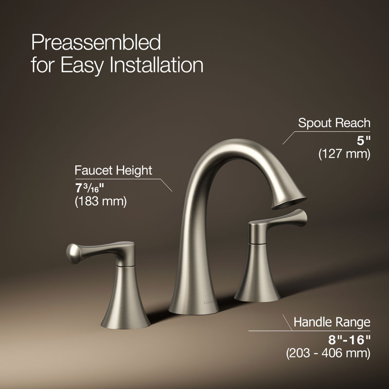 Buckley Widespread Bathroom Sink Faucet, 1.2 Gpm, 1.2 GPM, Brushed Nickel