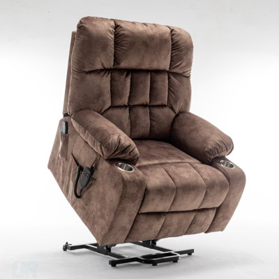 Fauteuil relevable pour les personnes grandes et grandes avec des pieds peu pratiques: mousse haute densité, chaleur, massage, poches, porte-gobelets et moteurs doubles