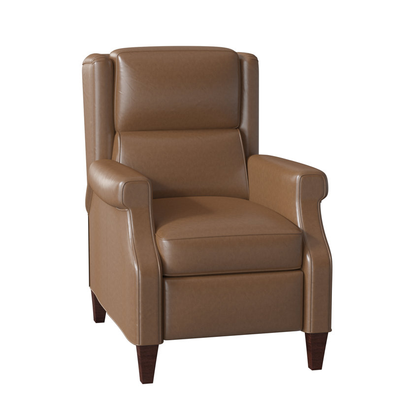 Gallaway Recliner, Aline Fumo Genuine Leather, Mahogany, Manual