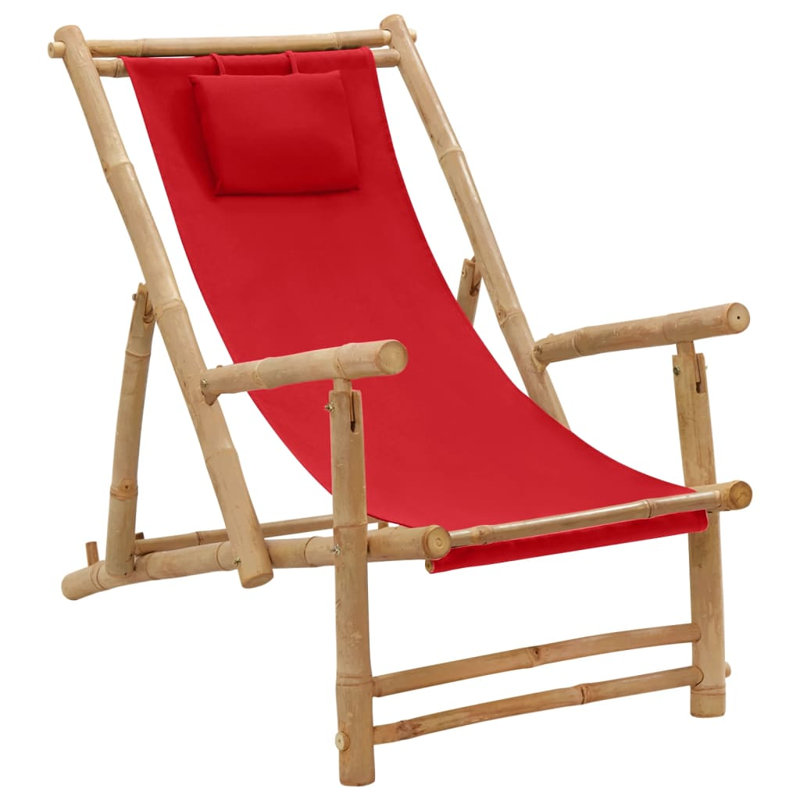 Minonk 106cm Long Reclining Bamboo Single Chaise, Red