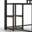 Lit mezzanine en métal avec bureau intégré et tiroirs de rangement