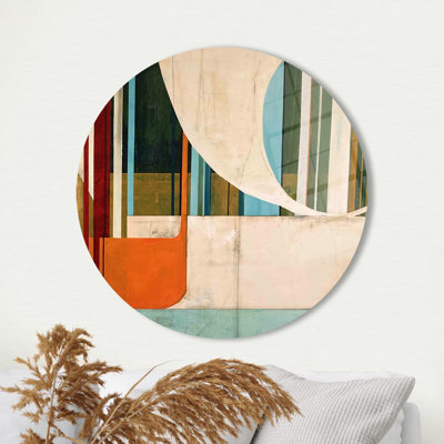 Élégant art mural abstrait à formes géométriques sur verre trempé pour une touche moderne dans votre salon ou votre chambre à coucher