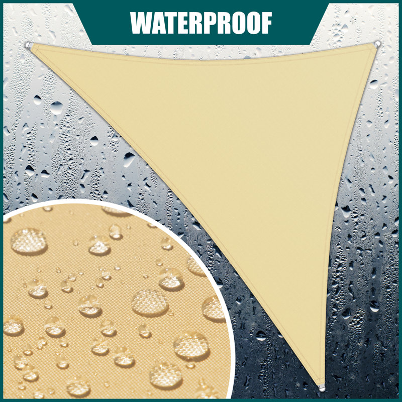 Royal Shade Waterproof Triangle Shade Sail, Beige, 12'x 12'