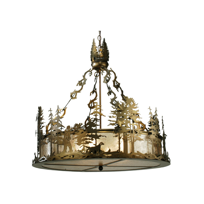 Rustic Lodge 4 - Light Glass Chandelier