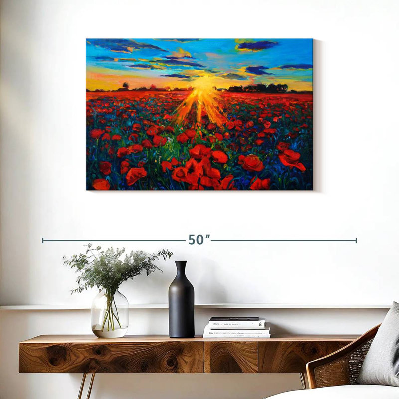 Alvord Poppy Field Golden Hour, H 24 po x l 36 po