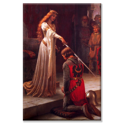 « the accolade » par edward blair leighton, reproduction d’art sur toile
