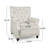 Beige Fabric Button-Tufted Push-Back Recliner with Nailhead Accents