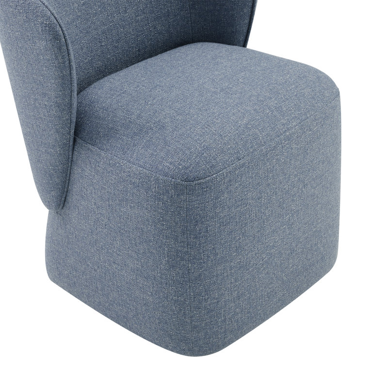 Chaise rembourrée Niha, Tweed bleu Capri Nathan