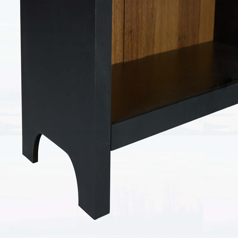 Armoire de rangement asymétrique ouverte, Noir