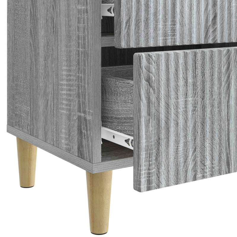 43cm W Manufactured Wood Bedside Table, Grey Sonoma