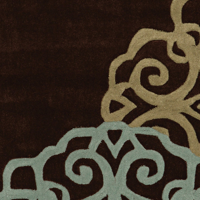 Equelle Handmade Rug Chocolate And Ice Blue, Rectangle 8' x 10'