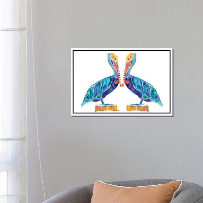 Pelican Seashore by Jo Lynch - Painting on Canvas