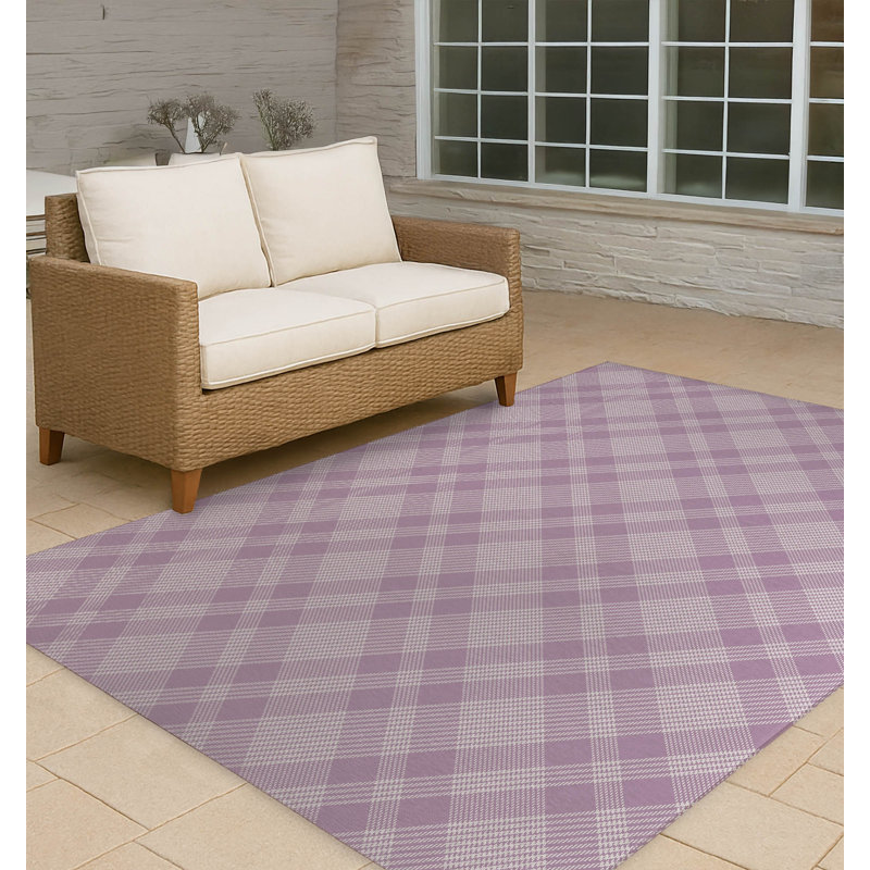 Lily Tartan Non-Slip Outdoor Rug, Rectangle 8' x 10'