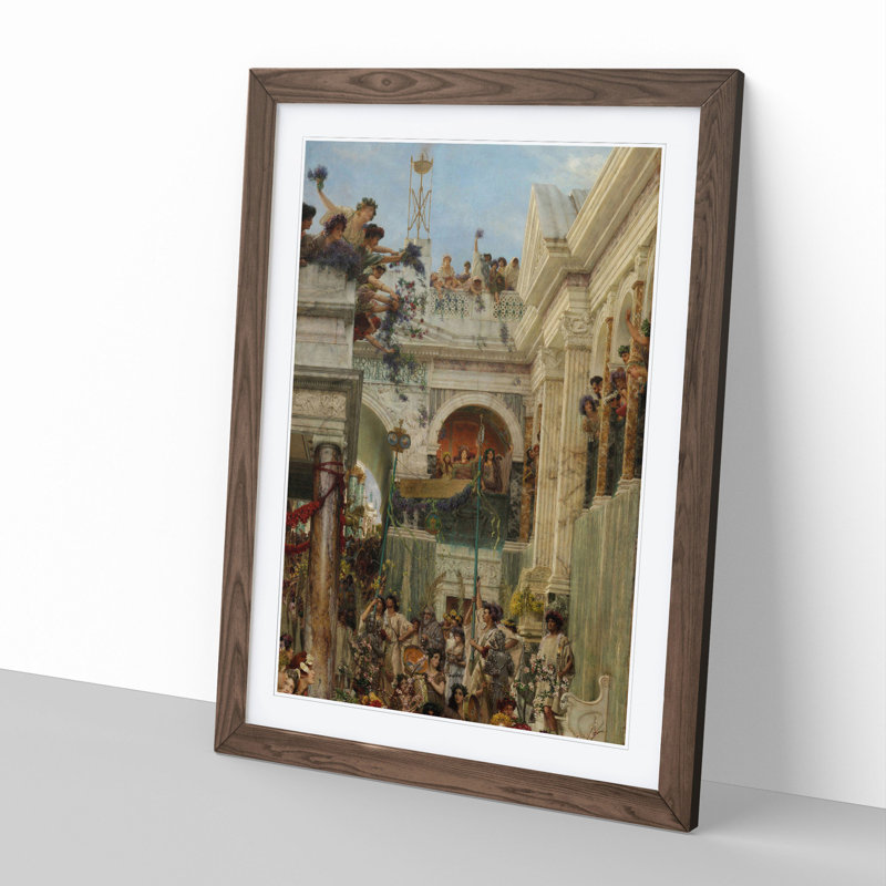 Spring by Lawrence Alma-Tadema - Picture Frame Painting, 65cm H x 48cm W x 2cm D, Walnut