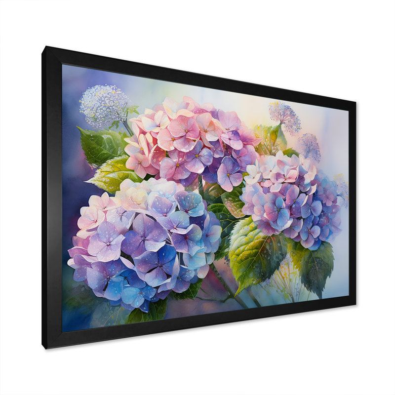 «Rose et mauve», impression sur toile, Cadre simple noir, H 16 po x l 32 po x P 1 po