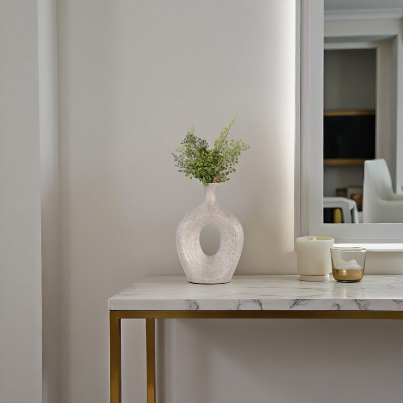 Abstract Unique Cut Out Sculptural Vase, Beaded Silver