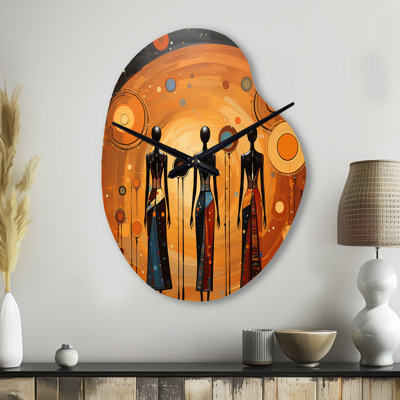 Warburg - Pear Shape Large Orange Wall Clock
