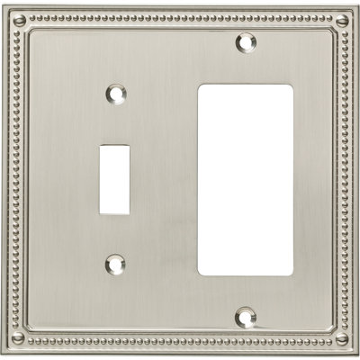 Classic Beaded 2-Gang Toggle Light Switch / Rocker Combination Wall Plate