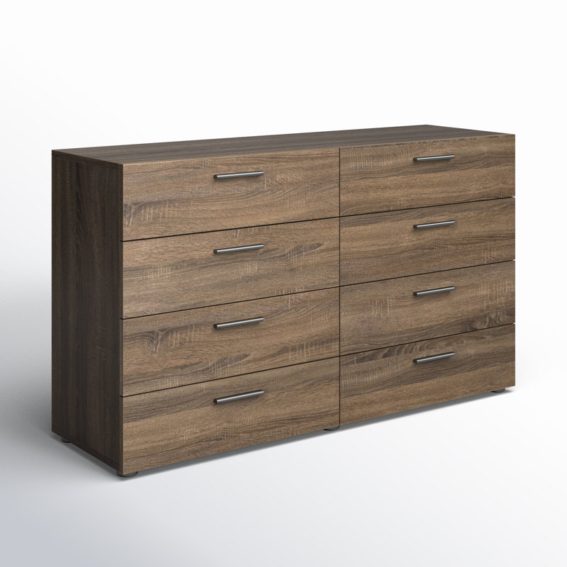 Gianna 8 Drawer 55.12" W Double Dresser, Truffle