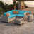 5-Person Outdoor Sectional Sofa Set With All-Weather HDPE Rattan, Cushions, And Wide Armrests-1007000681