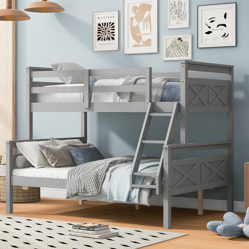 Lit simple superposé simple avec échelle, barrière de sécurité, parfait pour les meubles de chambre à coucher